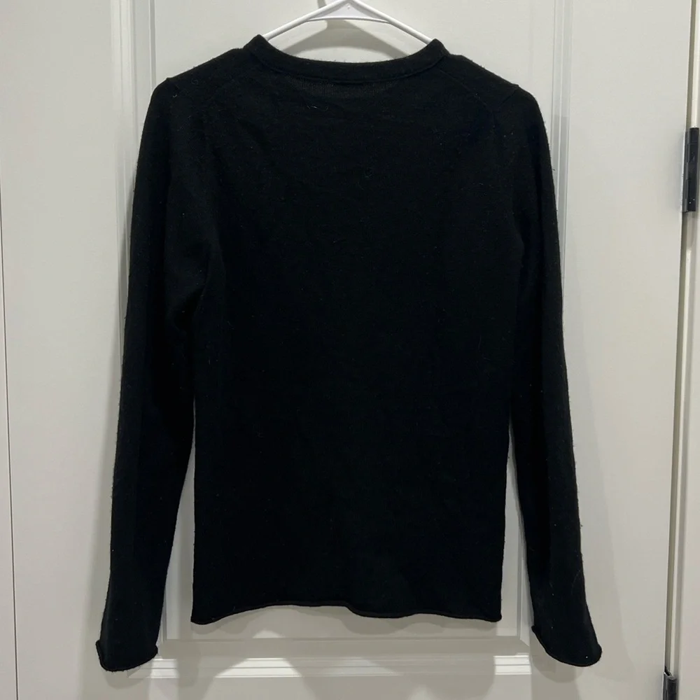 J.Crew Black 100% Cashmere Crewneck Sweater Size Small